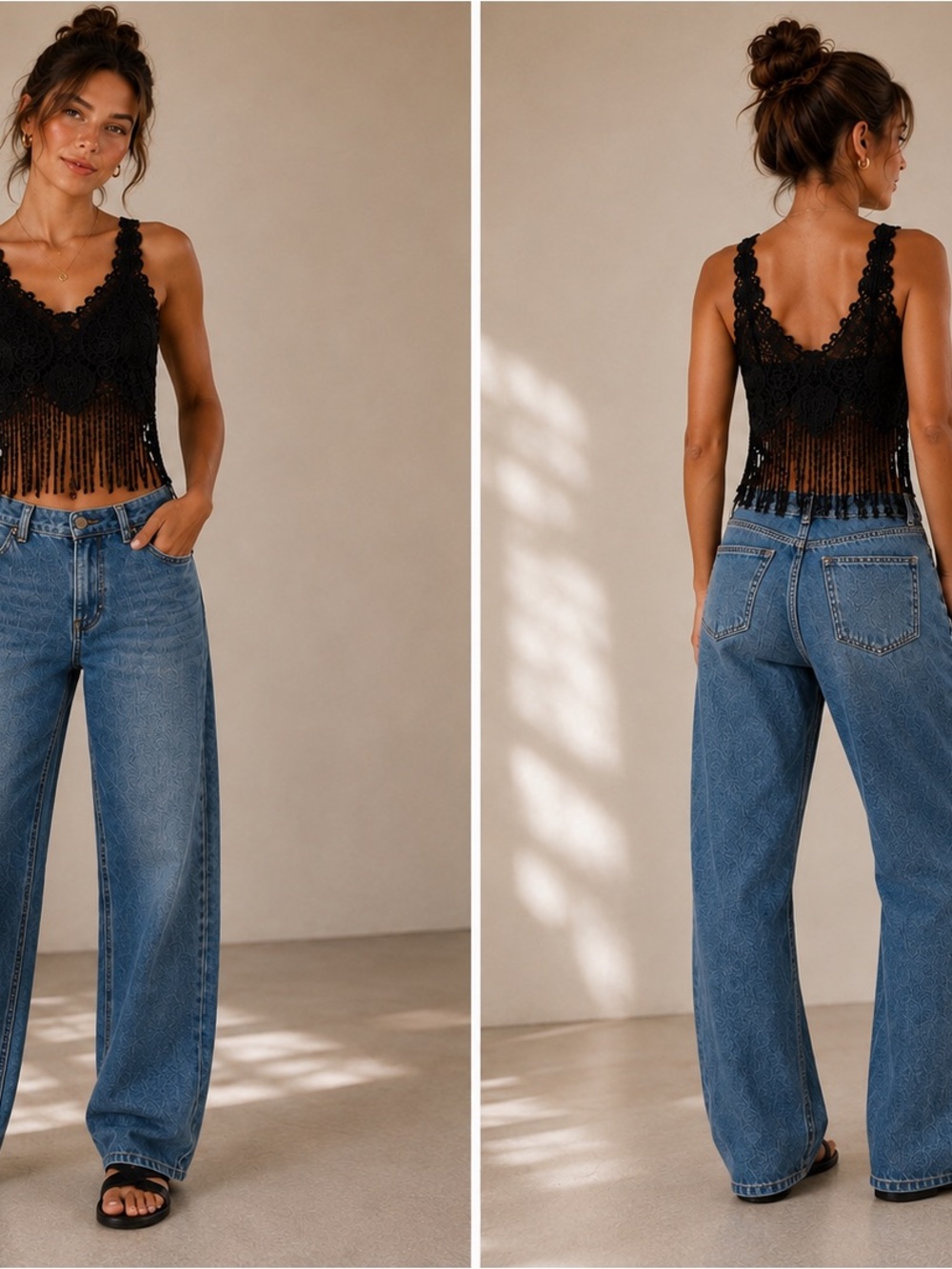 Blue Rain Women's festival fringe top